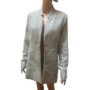 VICI Women’s Open Front Blazer Jacket Gray Black Herringbone Textured Size-M